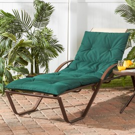 Greendale Home Fashions AZ7910-FORESTGREEN Leaf Green Outdoor Chaise Pad