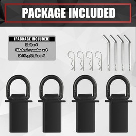 VIAGL 4Pcs 18000lbs Heavy Duty Removable D Ring Stake Pocket tie Down for Utility Trailers and Flatbeds Equipped with Stake Pockets Stake Pocket D-Rings