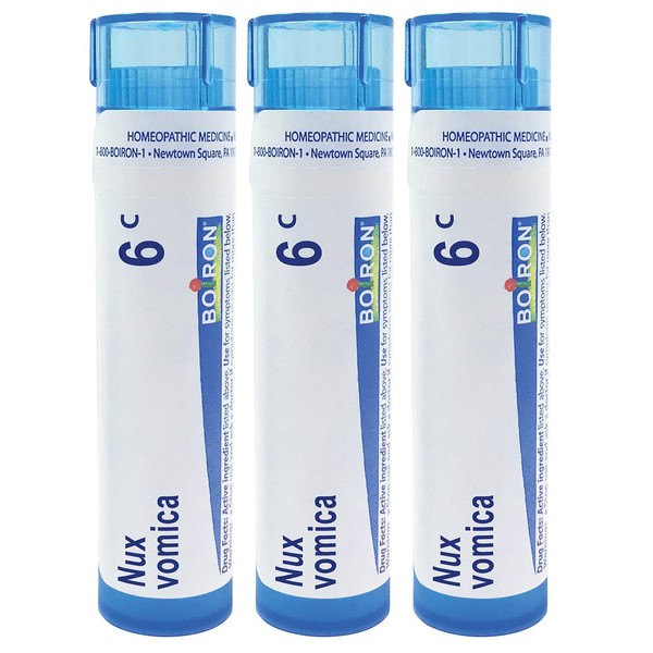 Boiron Nux Vomica 6c Homeopathic Medicine for Heartburn or Drowsiness - Pack of 3 (240 Pellets)