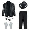 NEKIFUI Boys 70s jacket Disco Outfits Pop King costume for