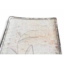 [Muneyama Kiln] Honhonokuhiki Bamboo Carving Square Platter, 9.8 inches (25 cm), Platter, One Plate, Party Plate