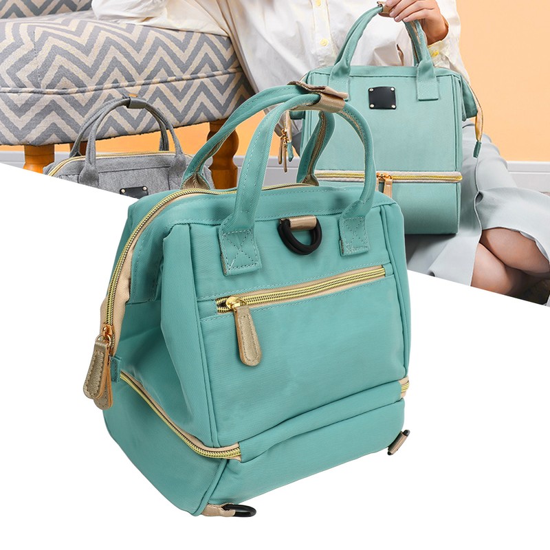 Double Layer Breastmilk Backpack Nylon and PEVA Smooth Zipper 11L