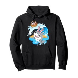 Easter Shark Bunny Ears Egg Basket, Funny Boys Girls Kids Pullover Hoodie