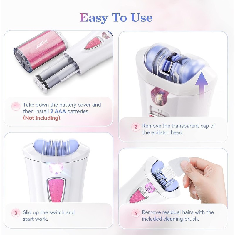 Mini Epilator, Facial Hair Remover for Women, Full Body Smooth