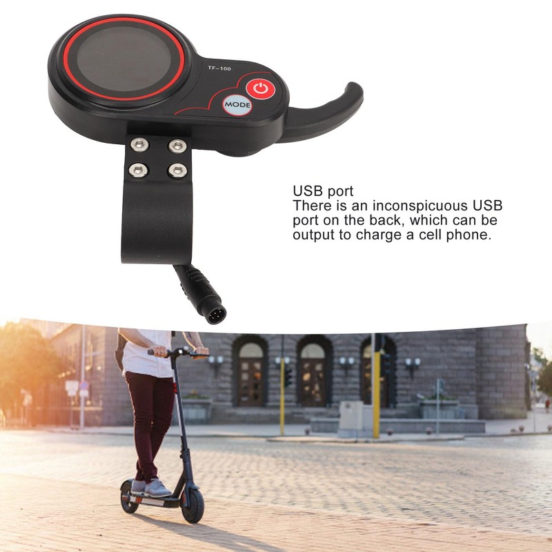Fockety Acelerador de Pulgar Eléctrico con Pantalla LCD, Conector Impermeable