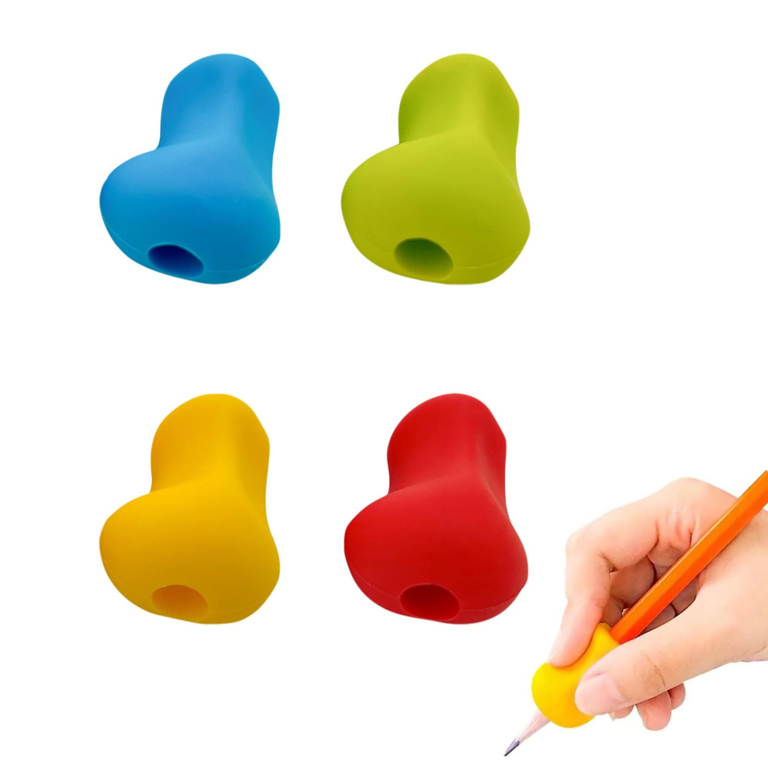 DELUXEFOX Pencil Grips, Set of 4, Holding Writing Pencil Grips, Posture ...