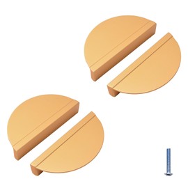 INCREWAY Half Moon Drawer Pulls,4PCS Aluminum Alloy Cabinet Pulls Semicircle Knobs Decorative Door Knobs,Gold