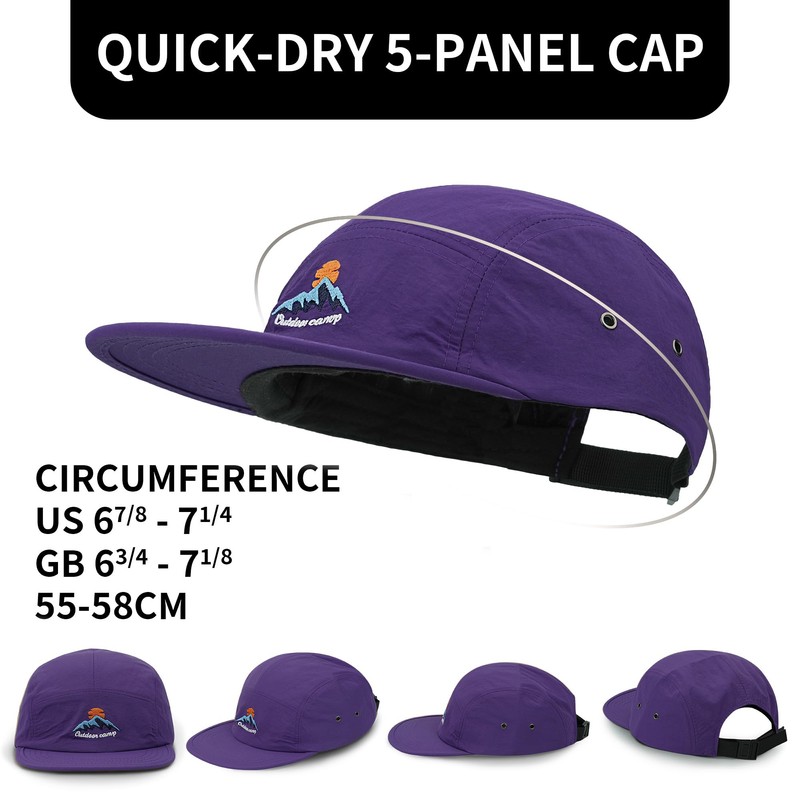 Clakllie Quick Dry 5 Panel Cap Quick-Drying Baseball Cap for