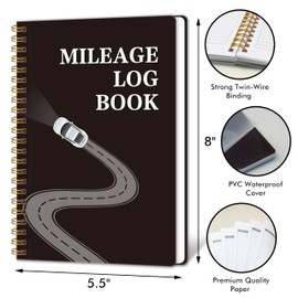 Mileage Log Book - Vehicle Mileage Log Track Odometer for Business Driving or Rideshare Driving Car Tracker for Taxes Vehicle Expense(Black)