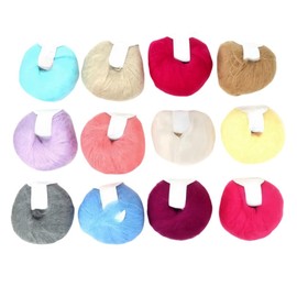 Pack 12 x 25g Ball Soft Mohair Knitting Yarn Multicolor Sweater Natural Crochet Smooth Skein Yarn