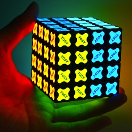 TOSY Magnet Cube 4x4 - 560 Magnets, 70 Blocks, 8 in 1 Toy: Puzzle Cube Game, Creative Building Blocks, Transformable Fidget Spinner, Infinity Cube, Magnet Tiles, UV Flashlight, Glowing STEM/STEAM Toy