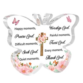 prinfantasy Acrylic Plaque Butterfly Gifts for Sick Friends Christian Gift for Friend Get Well Soon Gifts for Women Beautiful Thinking of You Gift Pamper Gifts for Mum Friends Sister Wife - GBGY0017
