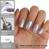 TUTUYU Silver Glitter Gel Polish,Sparkly Shimmer Metallic Silver Gel Nail