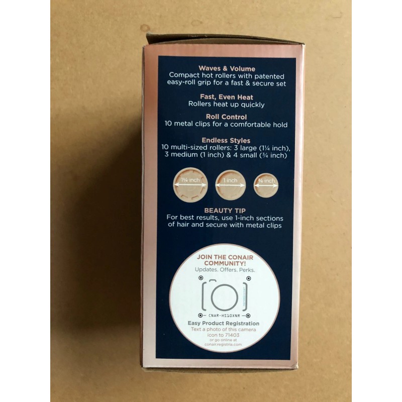 Conair Travel 10 Assorted Hot Roller Set V35761