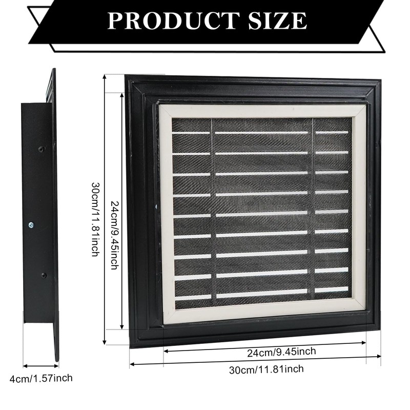 Bonshocon 12 x 12" Gable Vent,2 Pack Aluminum Shed Vents,Sturdy