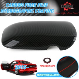 Qlhshop Carbon Fiber Center Console Cover Armrest Lid Cover for 2015-2024 Ford Mustang GT/Ecoboost/ S550/ S650/ Shelby GT350/GT350R/GT500 Interior Trim Car Accessories - Gloss Black