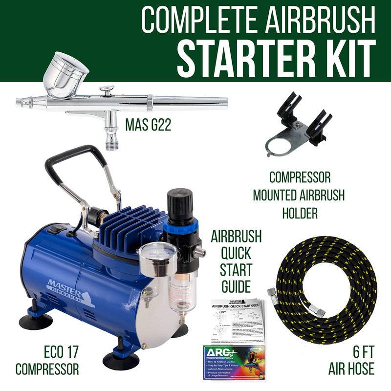 Master Airbrush Multi-Purpose Gravity Feed Air Brush Kit with Air