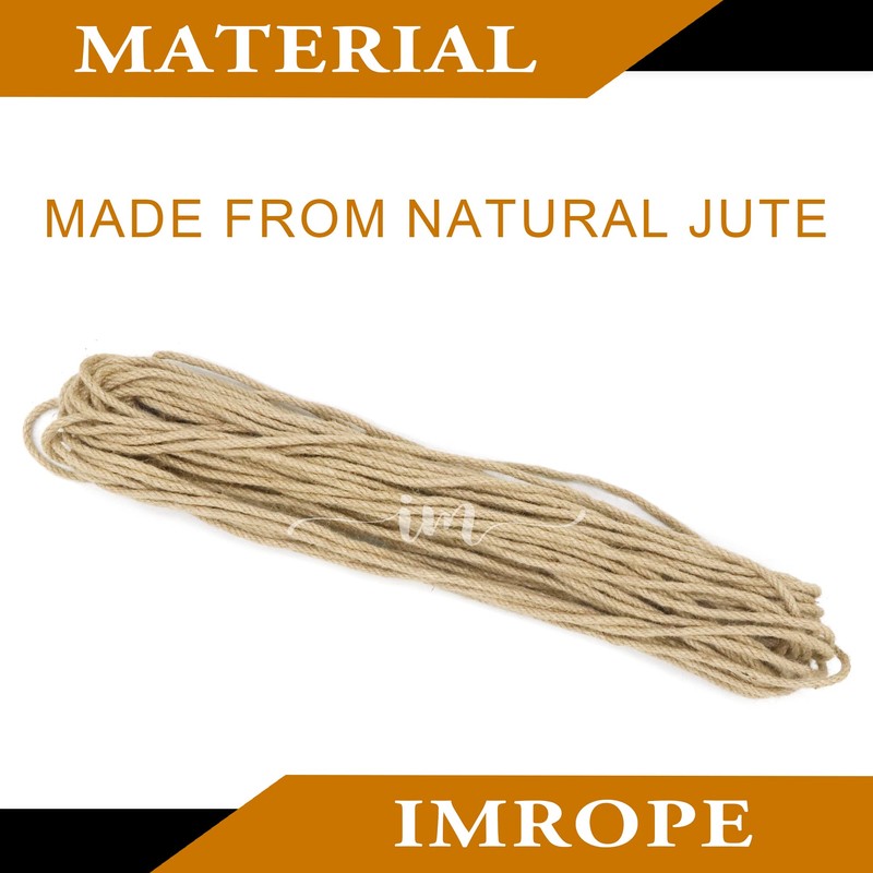 IMROPE 4mm x 200 Feet Natural Jute Rope, Twine for