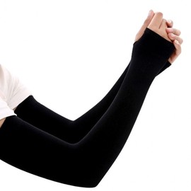 Sourire Seamless Hand Cover Cooling Arm Sleeves UV Protection for Golf, Hiking, Fishing, Driving Hand Cover Cooling Arm Sleeves (Black) 10ea