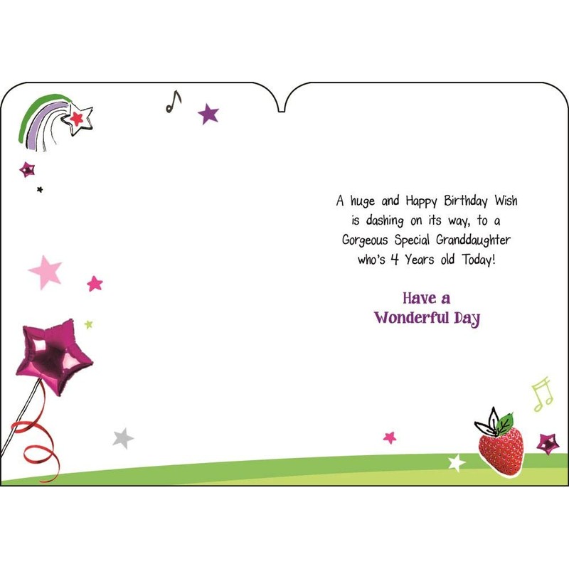 Granddaughter 4th Birthday Card