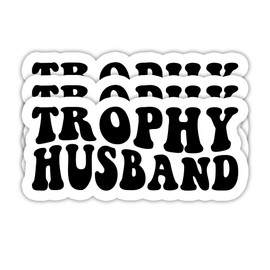(3PCS) Funny Dad Stickers, Trophy Husband - Waterproof Vinyl Decals for Laptops, Tumblers, Scrapbooks, Water Bottles, Father's Day Gift for Papa or Grandpa 3" x 2"