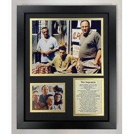 Legends Never Die The Soprano's- American Drama Series About The Mob Collectible | Framed Photo Collage Decor - 12"x15" (16173U) Black