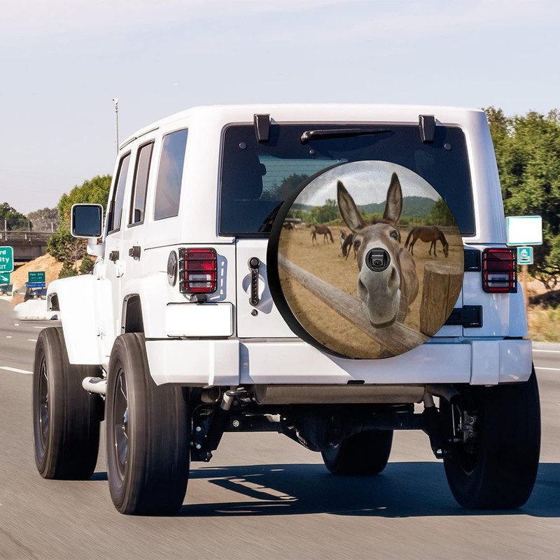 Foruidea Funny Donkey Spare Tire Cover with Backup Camera Hole