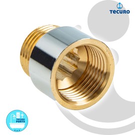 tecuro Tap Extension 1/2 Inch x 10 mm – According to Drinking Water Regulation 50930-6, DIN 3523, Brass CW 617 N Shiny Chrome-Plated