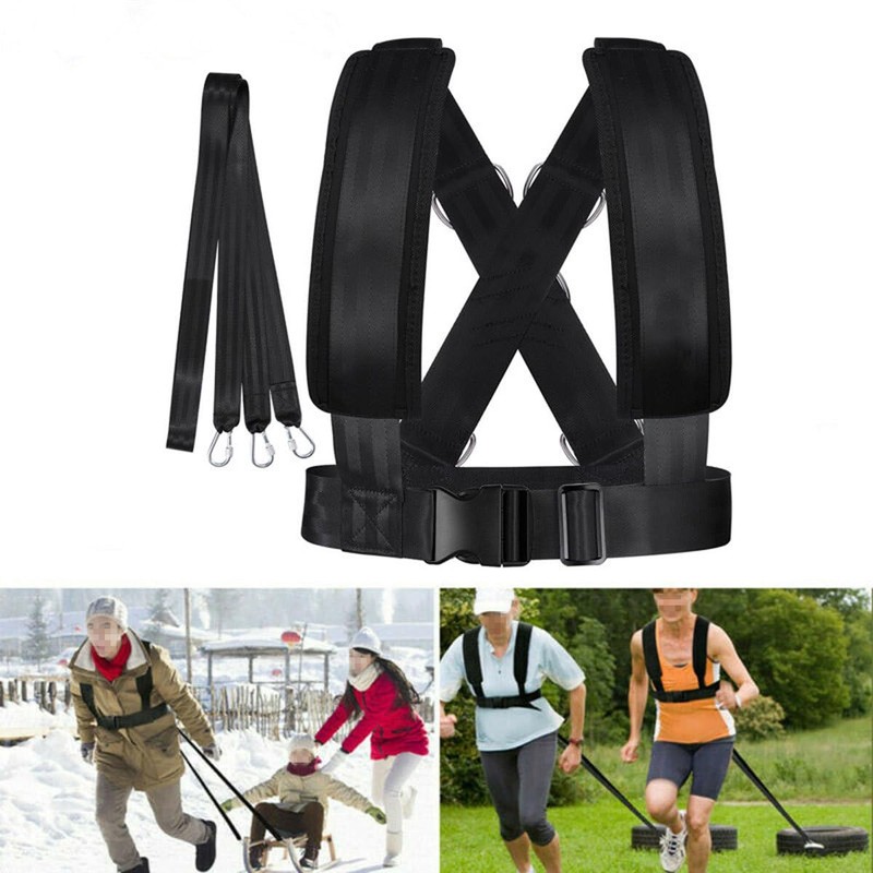 BESPORTBLE Adjustable Sled Harness - with Resistance Band for Strength