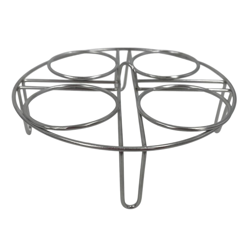 4x Large Egg Poacher Cups & Stainless Steel Rack, Durable