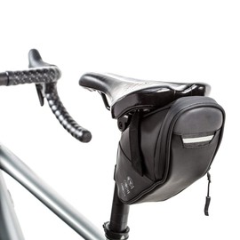 HOMPER Bicycle Saddle Bag,1.5L Waterproof Cycling Wedge Storage Seat Pack Bag,Black Strap-on,Polyester