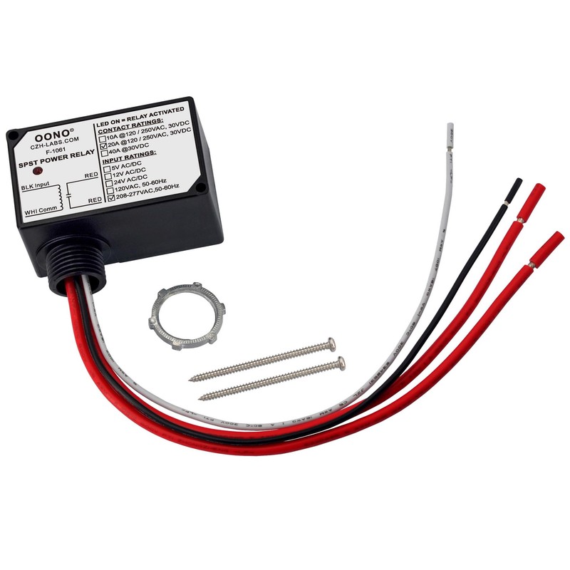 AC 208-277V 240V SPST 20Amp 250Vac/30Vdc Power Relay Module, Plastic