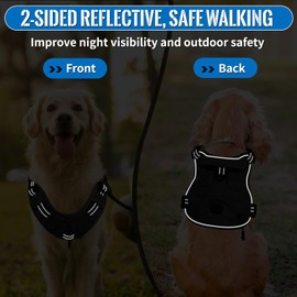 FEimaX Tactical Dog Harness No Pull Adjustable Reflective Pet Molle Vest for Small Medium Large Dogs Breathable Harness with Handle and Zip Pouch for Walking Training