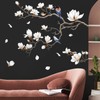 SHUCHING White Magnolia Tree Wall Decals Peel and Stick, Trees