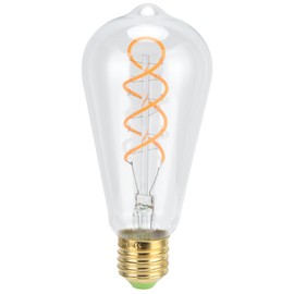 ST64 Bulb Double Spiral E27 4W  Dimmable Light Bulb for Bedroom Coffee Shop Warm Light
