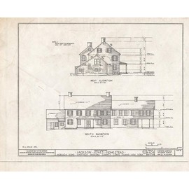 Historic Pictoric : Blueprint HABS NY,30-Want,1- (Sheet 3 of 14) - Jackson Jones Homestead, Merrick Road, Wantagh, Nassau County, NY 24in x 18in