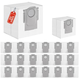 20 Pack Replacement Dust Bags for Roborock Q7, Q7+, Q7 MAX +, Q5, Q5+, S8+, S8 Pro Ultra, S7 MaxV Ultra, S7 Pro Ultra, G10Pro, G20, G10s, G10s Pure, 3.6L Large Capacity Disposable Robot Vacuum Bags