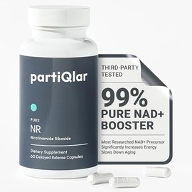 partiQlar Ribosida de nicotinamida (NR) 500mg - Suplemento NR para la salud celular, anti-envejecimiento, energía y apoyo al metabolismo - Suministro 