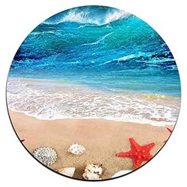 Waves and Shells Round Coaster Set - Made of Recycled Rubber - Set of 4
