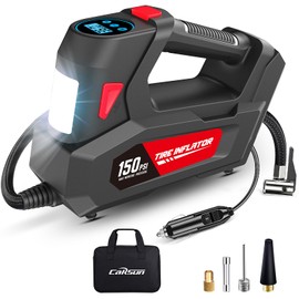 Air Compressor Tire Inflator Portable Air Pump DC 12V Auto Tire Pump with Digital Pressure Gauge,150PSI with Emergency LED Light for Car Tires, Motorcycle, Bicycle and Other Inflatables