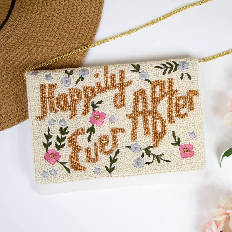 Pretty Robes HAPPILY EVER AFTER Clutch Purse for Wedding Day