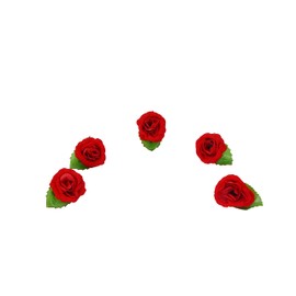 Red Rose Flower Clip Artificial Flower Hair Bun Gajra accessories Indian Handmade Hair Ornament for Women Partywear Marriage Mehndi Festival Gifting(Set of 5 Rose Clips)