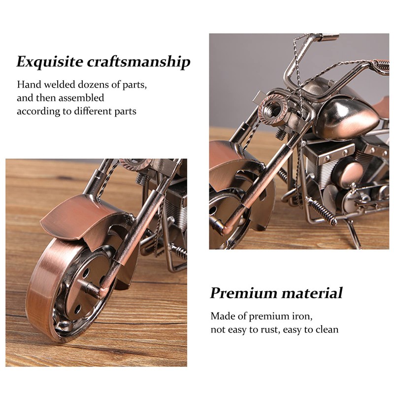 Metal Motorcycle Ornaments, Retro Decorative Art Collection Decoration for Living