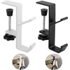 Mijradge Desk Mount Bag Holder Hook Clamp, 2-Pack, White+Black, Aluminium,