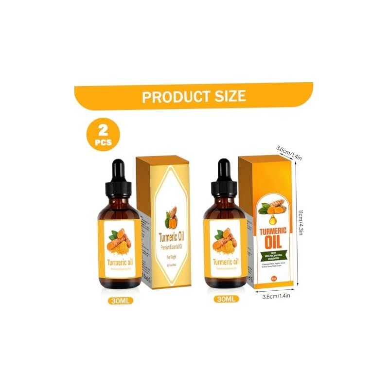 Aceite de cúrcuma para rostro, juego de 2 paquetes, aceite