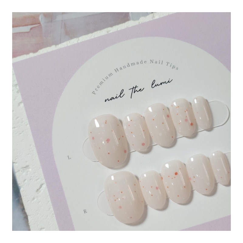 Peach Milk Handmade Nail Tip - Long Stiletto / 복숭아