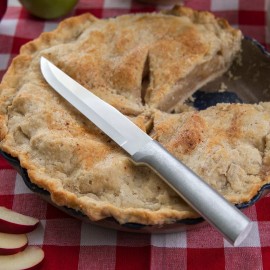 Rada 2 pc Set Stubby Butcher Knife and Tomato Slicer (Silver Handle)