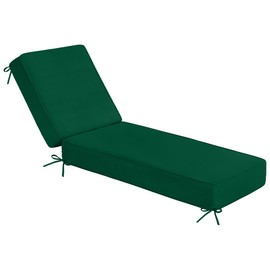 Sundale Outdoor Olefin Chaise Lounge Cushion, Water-Resistant Patio Lounge Chair Cushion, Thick Lounger Pad with 8 Straps Dark Green, 80 x 26 x 6 Inches