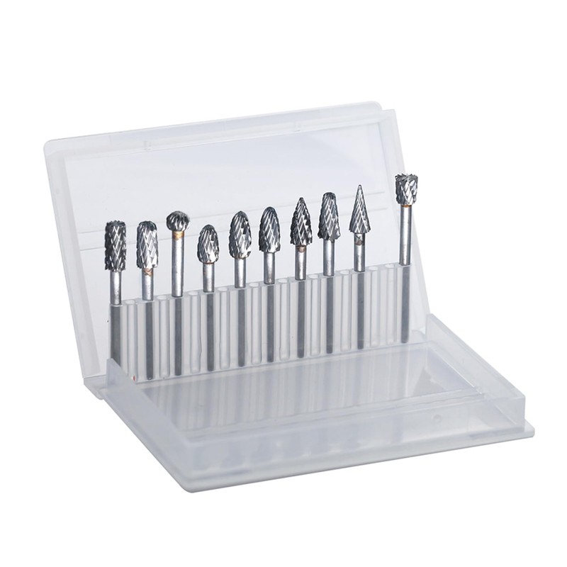 Carbide Burrs Set 1/8’’ Shank Diameter Double Cut Solid Tungsten