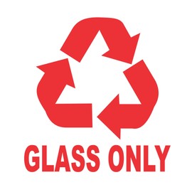 Dixies Decals Recycle Glass Only 5.5" Vinyl Decal Trash Cans Bins … (5.5" Tall, Red)